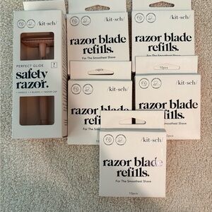 Kitsch Pink Safety Razor with Blade Refills